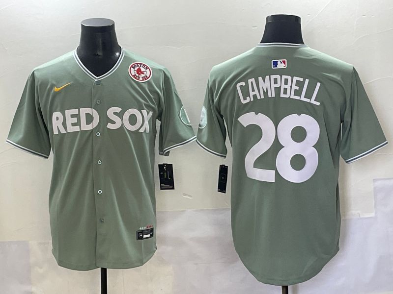 Men 2025 Boston Red Sox #28 Campbell Light Green Joint Name Nike MLB Jersey style 9->boston red sox->MLB Jersey